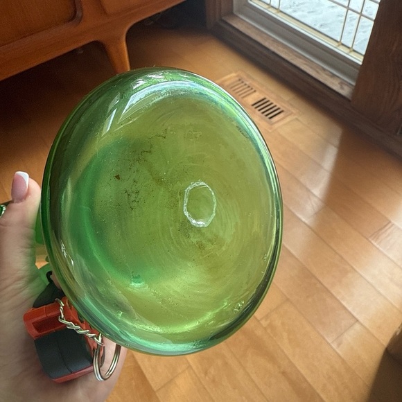 Jack in the pulpit art glass vase green hand blown 16” - Picture 12 of 12